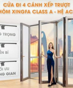 Cửa đi xếp trượt nhôm Xingfa Class A AC80