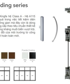 Cửa nhôm xingfa Class A hệ A115 dùng cho cửa đi mở trượt